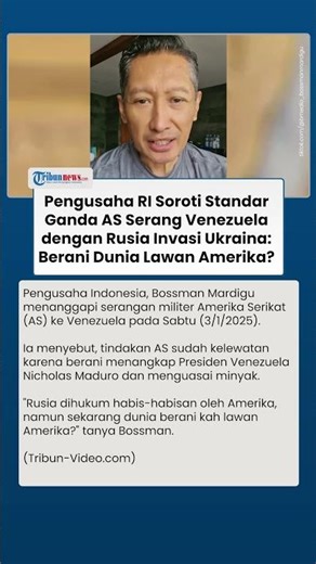 AS Serang Venezuela, Pengusaha Indonesia Soroti Standar Ganda ketika Rusia Dihukum gegara Ukraina