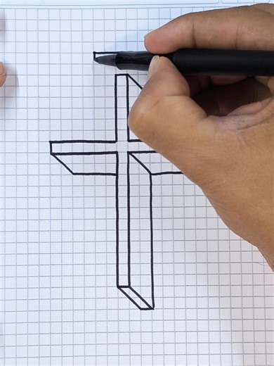 Truco para Dibujar una Cruz en 3D 🔥 #arte #artist #art #dibujo #cruz | Easy Art