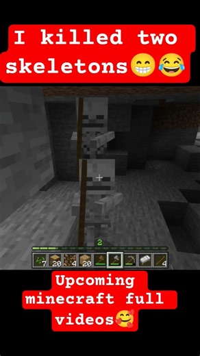 i killed two skeletons 😁🤭 | minecraft shorts #minecraft #minecraftshorts