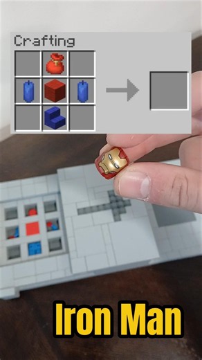 Crafting An Iron Man Spiderman Out Of Lego #lego #minecraft #legominecraft #minecraftlego