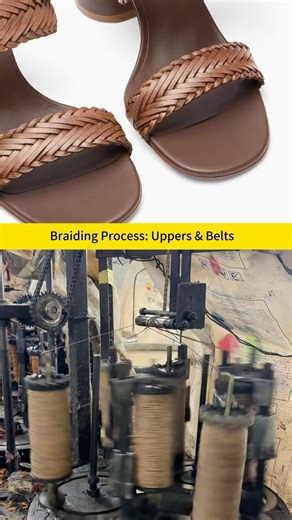 Braiding Process: Uppers & Belts #Wholesale #factory #fashion #fyp #shorts#fabric #shoe #lady