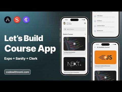 🔴 Build a Course Learning App with Expo Router & Clerk | Clerk Billing | Gluestack UI | Sanity