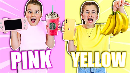 Yellow vs pink shopping challenge! No budget 💛💗 | JKREW