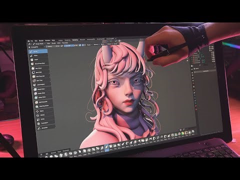 Sculpt with me - Modeling Demon Girl in Blender