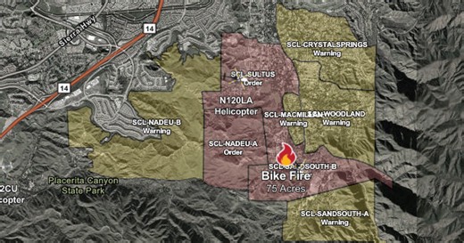 Bike Fire briefly prompts evacuations in Santa Clarita before firefighters get upperhand