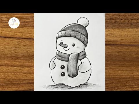 How to draw a cute Snowman || Easy Snowman drawing || Easy drawing ideas for beginners