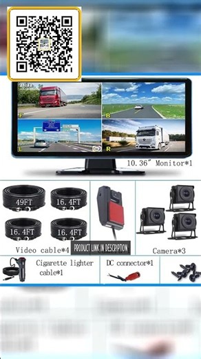 10.36 " Touch 4 Channels Split Screen Car 1080P MP4 Recorder Monitor With AHD Backup Camera DVR For