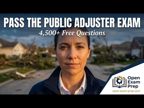 How to Pass the Public Adjuster Exam in 2026 (4,500+ Free Practice Questions by State)