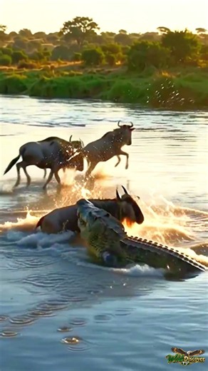 Crocodile vs Wildebeest | Wildebeest Fights Back