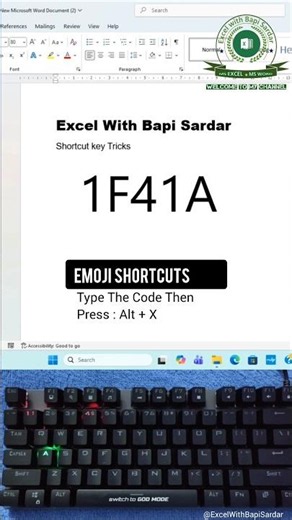 🐚 Create a Conch Emoji Using Unicode in Microsoft Word! 🤩 MSWord Tutorial !