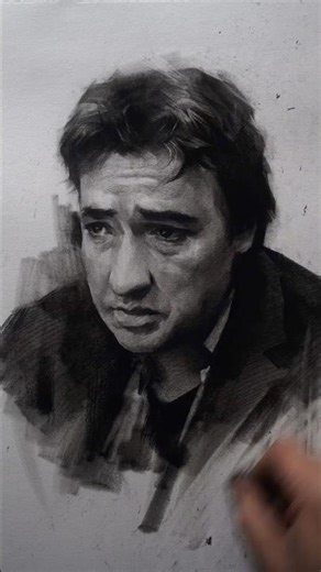 Charcoal Portrait |✍️How to draw 1408 Movie stills Sketch #charcoaldrawing #sketch #classical #art