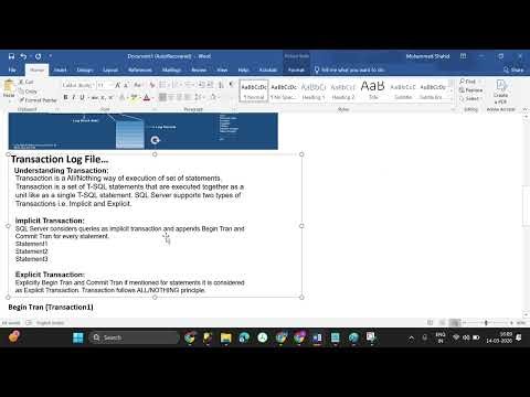 SQLSession20| Transaction Log Architecture, WAL Concept, Implicit vs Explicit |Log Records Explained