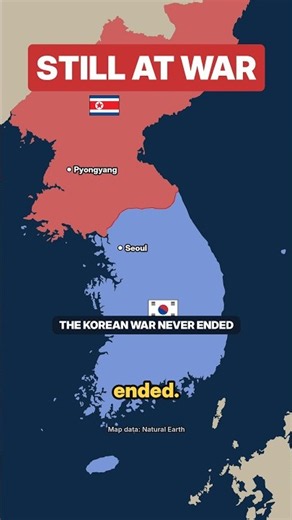North and South Korea Are Still at War 🇰🇷 #history #maps #geopolitics #shorts