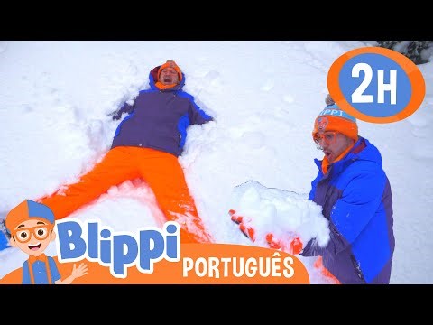 Aprenda a Fazer um Anjinho na Neve | 🟠 MARATONA DO BLIPPI! 🔵 Vídeos Educativos em Português