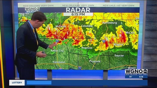 Storms moving southeast through the evening