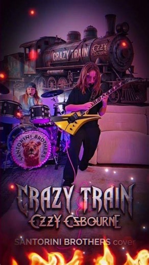 🎸 CRAZY TRAIN – OZZY OSBOURNE | SANTORINI BROTHERS 🤘🔥 #Shorts