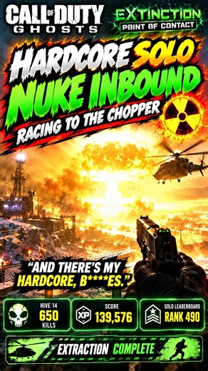 Hardcore Solo Extinction: Racing the Nuke to the Chopper | COD Ghosts