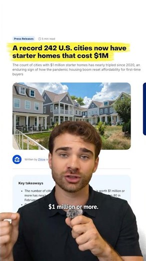 A Record 242 US Cities Have $1 Million Starter Homes
