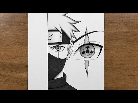 How to Draw Kakashi with Sharingan Easy | Naruto Drawing Tutorial