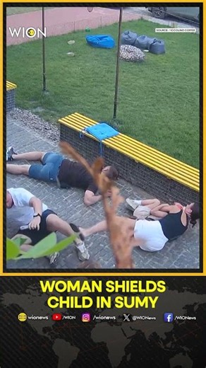 CCTV Captures Woman Shielding Child During Russian Strikes | WION Shorts
