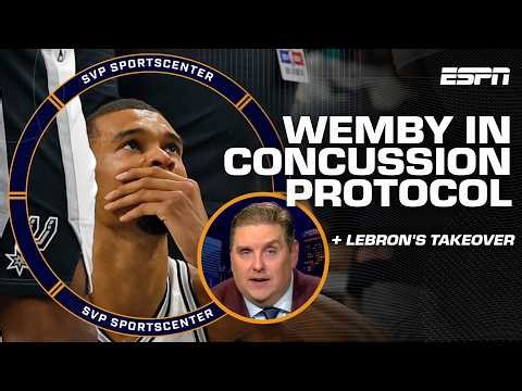 REACTION to Victor Wembanyama's concussion exit + LeBron's TAKEOVER in Rockets-Lakers | NBA on ESPN