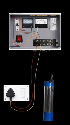 Single Phase Water Pump Starter Wiring Connection | Step-by-Step Guide #electrical