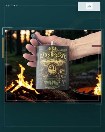 Personalized Dad Flask UV Printed Stainless Steel Whiskey Holder Custom Design Vintage Label Groo...