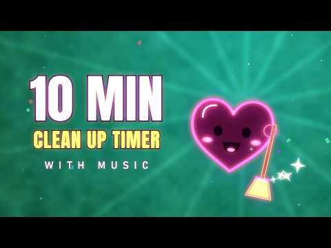 10 Minute Timer with Happy EDM Music 🎶 Clean Up Song Countdown for Kids
