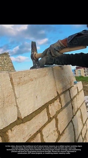 Traditional Natural Stone Masonry Techniques 🧱 #stonemasonry #construction #masonry​