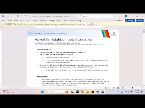 Shelly Cashman Access 365 | Module 8: SAM Project B Haverhills Neighborhood Association