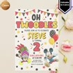 Editable Oh Twodles Birthday, Mickey Carstock birthday Invitations, Mickey Mouse Invitations, Evite Invitation, Mickey Twodles canva invites