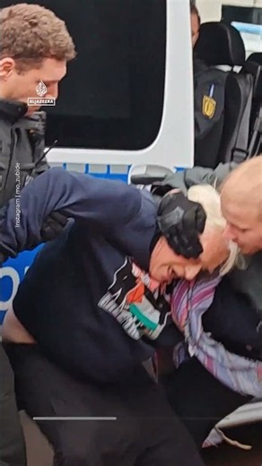Elderly man forcibly detained at Elbit Systems protest in Germany | AJ #shorts