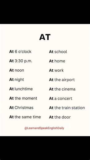 📘 Preposition “AT” | Use in English with Examples