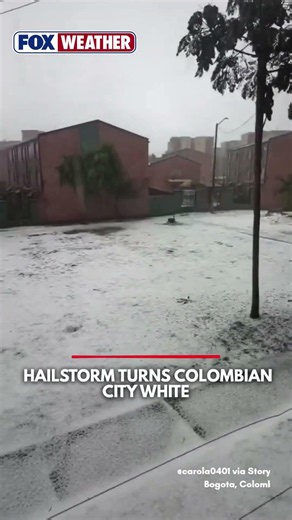 Hailstorm Blankets Colombian City in White