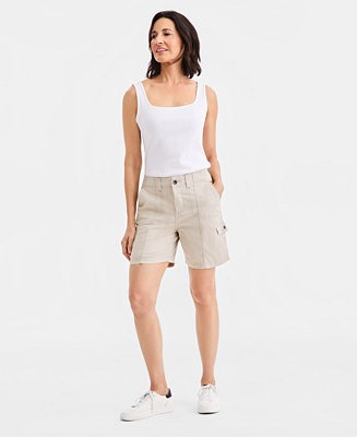 Style & Co Women's Mid-Rise Comfort-Waist Cargo Shorts, Exclusively at Macy's - Macy's