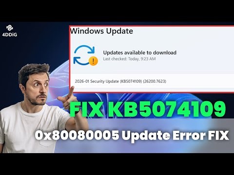 🚨KB5074109 Not Installing on Windows 11 (0x80080005 Update Error FIX)
