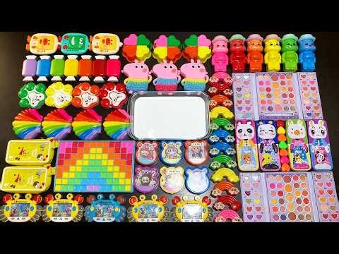 MIXING SLIME WITH CLAY VS MAKEUP VS GLITTER ! Mixing Random Things Into GLOSSY Slime #7597