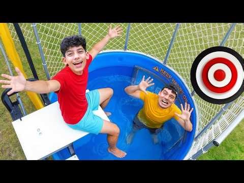 Jason and Alex Splash Pool Challenge with Family
