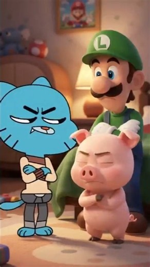 Gumball and Pig Break Into Mario’s Room! 😱 (Luigi Meets)
