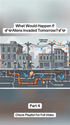 *“What Would Happen If Aliens Invaded Tomorrow? Part 4. What would REALLY happen if aliens invaded tomorrow? From the first sighting to how humanity would react this quick breakdown shows the most likely outcomes of an extraterrestrial invasion. Would we survive? Or crumble under a superior force? 👾🛸 Watch the full video on playlist! #Aliens #Invasion #WhatIf #Earth #Space #UFO