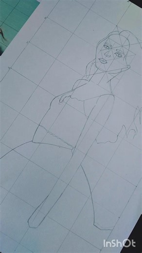 Grid Method Drawing #gridmethoddrawing #girldrawing #beginnerartist #artist #artshorts #grid #art