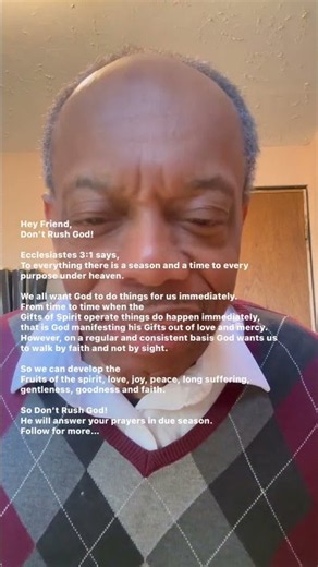 Living by Faith with Pastor Otis Manning 10/21/2026 "Don’t Rush God! Ecclesiastes 3:1"