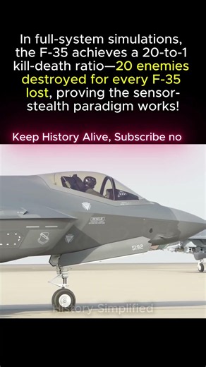 F-35 Kill-Death Ratio: 20-1. TWENTY Enemies Downed Per F-35 Lost. Simulations PROVED It.