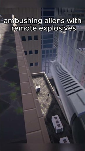 Ambushing aliens with remote explosives in my fully destructible FPS #destruction #fps #sandbox