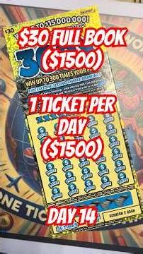 $30 Full Book ($1500) 1 Ticket per Day (50 tickets) Day 14 #stw25 #fullbook #scratch #lottery