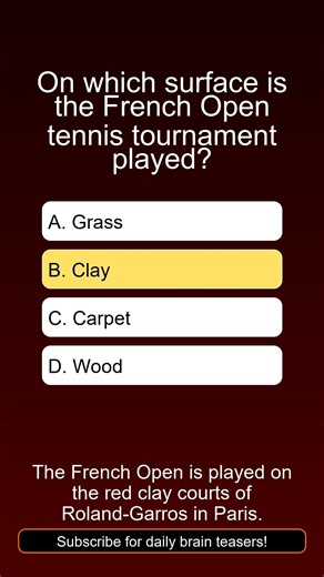 French Open Surface Quiz