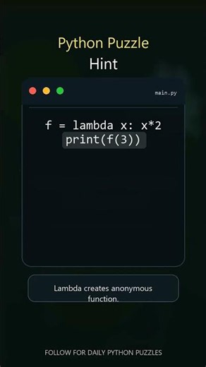 Lambda Function | Interview Puzzle Challenge | YouTube Shorts #interviewquestions #python #coding