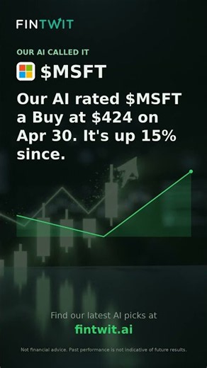 $MSFT is up 15% since our AI rated it a Buy #Shorts