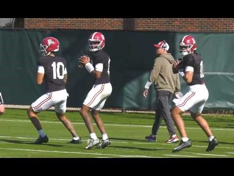 WATCH Alabama Quarterbacks Keelon Russell and Austin Mack throw at practice 👀