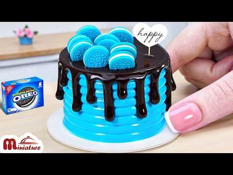 💙 So Fancy Mini Blue Oreo Drip Cake Decorating Ideas | ASMR Cooking Mini Food